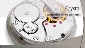  Presentation with mechanism - Beautiful presentation featuring chronograph - clock mechanism isolated on white backdrop and a light gray colored foreground