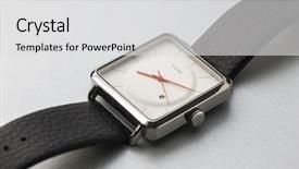  Presentation with elegant green white romantic - Slide deck with chronograph - elegant gent's wrist watch background and a light gray colored foreground