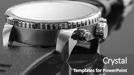  Presentation with animated watch - PPT theme consisting of chronograph - macro view of expensive watch background and a dark gray colored foreground