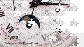  Presentation with last piece of puzzle - Amazing PPT theme having chronograph - puzzle expensive swiss watch close backdrop and a light gray colored foreground