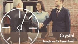  Presentation with time - PPT layouts featuring chronograph - time concept business people background and a violet colored foreground