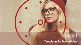  Presentation with time - Audience pleasing PPT theme consisting of chronograph - time concept stylish young woman backdrop and a tawny brown colored foreground