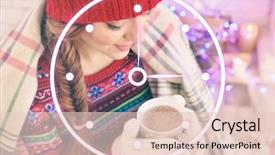  Presentation with learn english concept time - Colorful slide deck enhanced with chronograph - time concept young woman backdrop and a  colored foreground