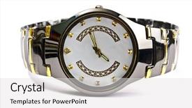  Presentation with white - Beautiful presentation design featuring chronograph - wristwatch isolated on white backdrop and a  colored foreground