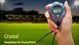  Presentation with timer - Colorful PPT theme enhanced with chronometer - close up of a hand backdrop and a tawny brown colored foreground