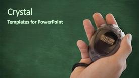  Presentation with green chalkboard - Colorful PPT theme enhanced with chronometer - close up of coach is backdrop and a tawny brown colored foreground