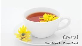  Presentation with herbal medicine flowers - Colorful theme enhanced with chrysanthemum tea with flowers backdrop and a white colored foreground