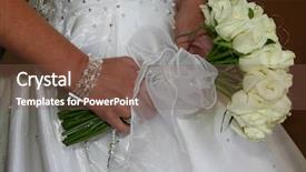  Presentation with holding hotdog - Beautiful slides featuring chrystal - bride holding a bouquet backdrop and a  colored foreground