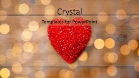  Presentation with anatomy depiction of a human red heart and ecg - Audience pleasing presentation theme consisting of chrystal - close up of red heart backdrop and a  colored foreground