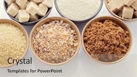  Presentation with food sugaring - Audience pleasing presentation consisting of chrystal - lots of various brown sugar backdrop and a coral colored foreground