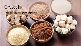  Presentation with sugar - PPT theme featuring chrystal - lots of various brown sugar background and a coral colored foreground
