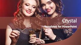  Presentation with party time - Theme having chrystal - party time two beautiful young background and a tawny brown colored foreground