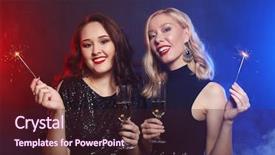  Presentation with party time - Audience pleasing slide set consisting of chrystal - party time two beautiful young backdrop and a wine colored foreground