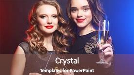  Presentation with two black women - Slide set featuring chrystal - party time two young women background and a tawny brown colored foreground