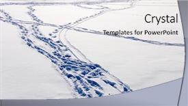  Presentation with snow - Amazing slides having chrystal - snow field with footsteps backdrop and a white colored foreground