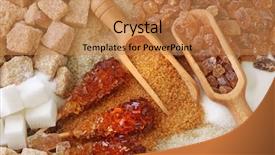  Presentation with sugar - Colorful presentation theme enhanced with chrystal - various kinds of sugar close backdrop and a coral colored foreground