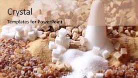  Presentation with sugar pellets - PPT theme having chrystal - various kinds of sugar close background and a coral colored foreground