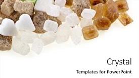  Presentation with brown sugar isolated on white - Colorful PPT layouts enhanced with chrystal - various kinds of sugar isolated backdrop and a white colored foreground
