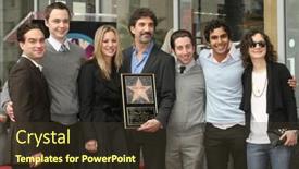  Presentation with theory - PPT theme having chuck-lorre-with-the-cast background and a tawny brown colored foreground