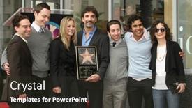  Presentation with fame - Beautiful theme featuring chuck-lorre-with-the-cast backdrop and a dark gray colored foreground