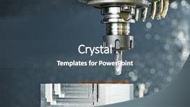  Presentation with milling machine - Presentation with chuck preparing to process background and a ocean colored foreground