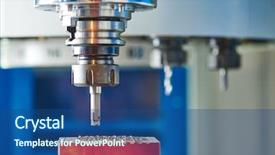  Presentation with milling machine - Amazing slide set having chuck preparing to process backdrop and a ocean colored foreground