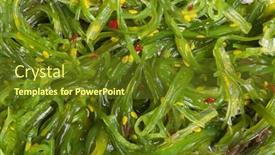  Presentation with seaweed - PPT theme consisting of chuka-seaweed-salad background and a tawny brown colored foreground