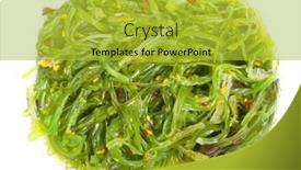  Presentation with seaweed - PPT theme featuring chuka-seaweed-salad background and a yellow colored foreground
