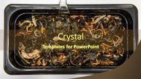  Presentation with food delivery - Slide set consisting of chuka-wakame-laminaria-seaweed-salad background and a tawny brown colored foreground