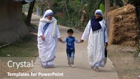  Presentation with nuns - Cool new slide deck with chunakhali-india-february-26-2020 backdrop and a gray colored foreground