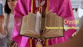  Presentation with catholic - Slides having chunakhali-india-february-26-2020 background and a tawny brown colored foreground