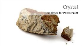  Presentation with naturally - Audience pleasing presentation consisting of chunk-of-naturally-occurring-clay backdrop and a white colored foreground