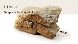  Presentation with naturally - Cool new presentation theme with chunk-of-naturally-occurring-clay backdrop and a soft green colored foreground