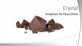  Presentation with dark homemade chocolate bars - Slides featuring chunks-of-homemade-dark-chocolate background and a white colored foreground