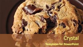  Presentation with cookie - Slide set featuring chunky chocolate chip cookies still background and a tawny brown colored foreground