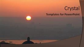  Presentation with istanbul bosphorus bridge turkey - Beautiful presentation theme featuring churces - sunrise and golden horn backdrop and a coral colored foreground