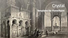  Presentation with antique - PPT theme featuring persecuted church - antique illustration of sant'ambrogio basilica background and a gray colored foreground