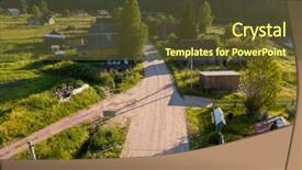  Presentation with bird eye view - Slide set featuring st andrews church - bird's eye view of soginicy background and a tawny brown colored foreground