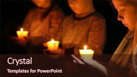  Presentation with candles - Slide set consisting of church - little children holding burning candles background and a wine colored foreground