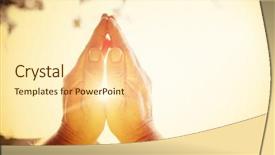  Presentation with praying hands - PPT layouts featuring church - praying hands background and a cream colored foreground