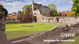  Presentation with world heritage - Colorful PPT theme enhanced with anglo saxons church - ruined st augustine's abbey backdrop and a violet colored foreground