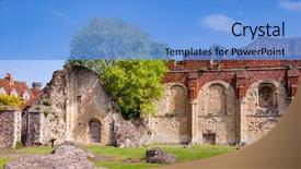  Presentation with heritage - Cool new presentation theme with anglo saxons church - ruined st augustine's abbey backdrop and a light blue colored foreground
