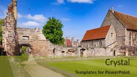  Presentation with heritage - Amazing slides having anglo saxons church - ruined st augustine's abbey backdrop and a gold colored foreground