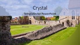 Presentation with world heritage - Slides with anglo saxons church - ruined st augustine's abbey background and a light blue colored foreground