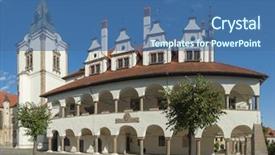  Presentation with church administration - Slide deck consisting of church administration - levoca city hall from 15th background and a ocean colored foreground