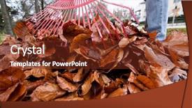  Presentation with fall leaves - Audience pleasing presentation theme consisting of church administration - raking leaves leaves gardening backdrop and a tawny brown colored foreground