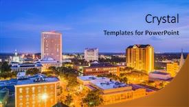  Presentation with church administration - Beautiful presentation theme featuring church administration - tallahassee florida usa downtown skyline backdrop and a light blue colored foreground
