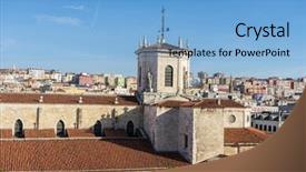  Presentation with city church - Cool new slide set with church aerial view backdrop and a light blue colored foreground