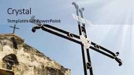  Presentation with iron appliances - Presentation theme having church and a iron cross background and a light blue colored foreground