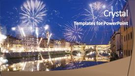  Presentation with new year - Slides having church anniversary - celebrating new year's eve background and a ocean colored foreground